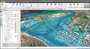 Generate floodplain and floodway mapping from HEC-RAS results and 3D digital elevation terrain data. Export results directly to AutoCAD (including AutoCAD Civil 3D and Map 3D), Bentley MicroStation, and ESRI ArcGIS, as well as publish to PDF.